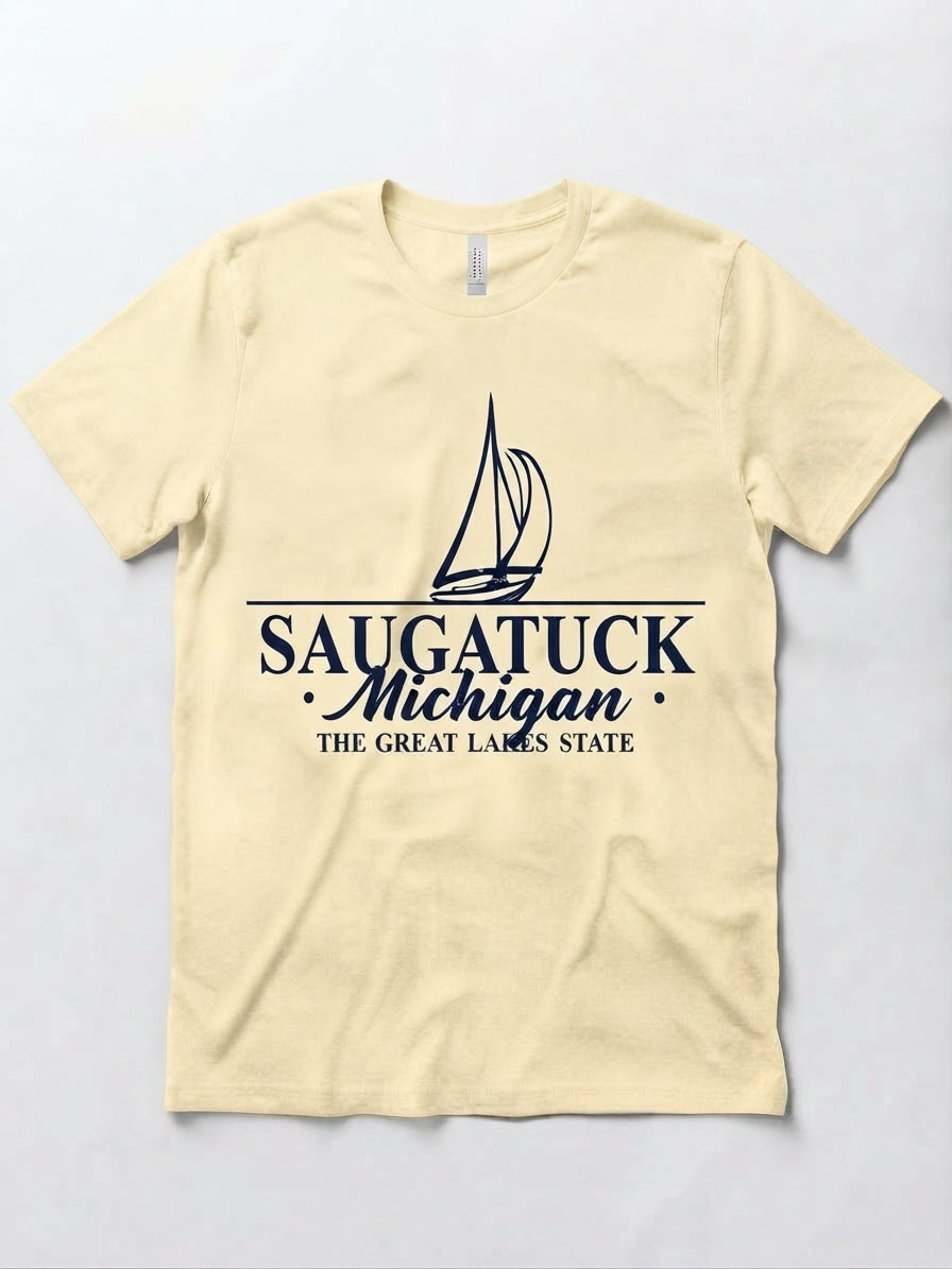 Graphic Tee - Saugatuck Michigan Boat Design #154