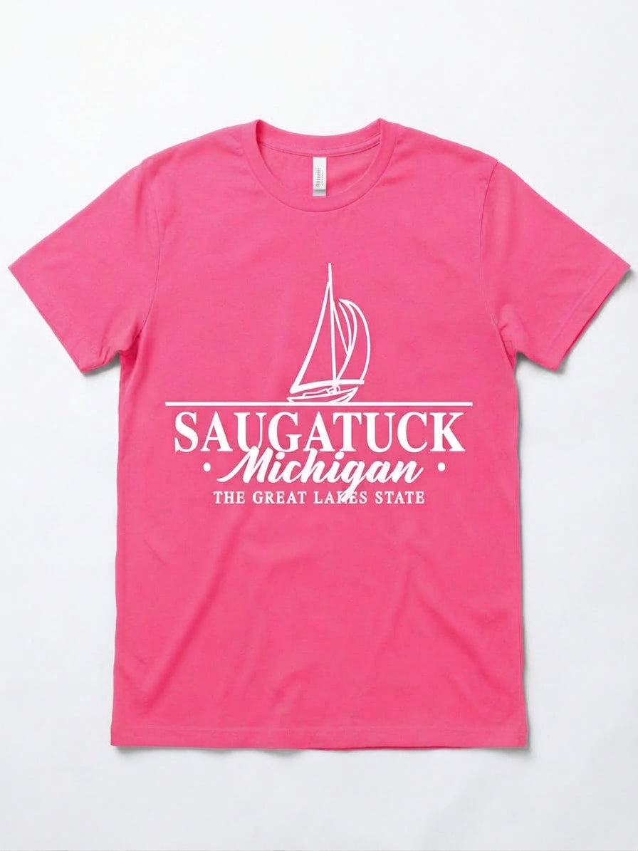 Graphic Tee - Saugatuck Michigan Boat Design #154
