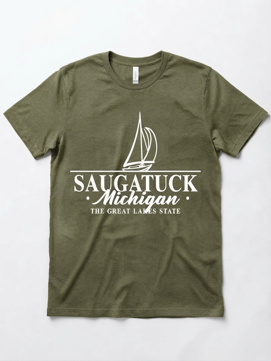 Graphic Tee - Saugatuck Michigan Boat Design #154