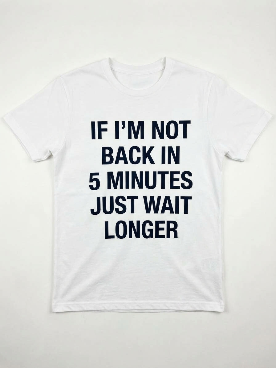 Graphic Tee- "If I'm Not Back In 5 Minutes