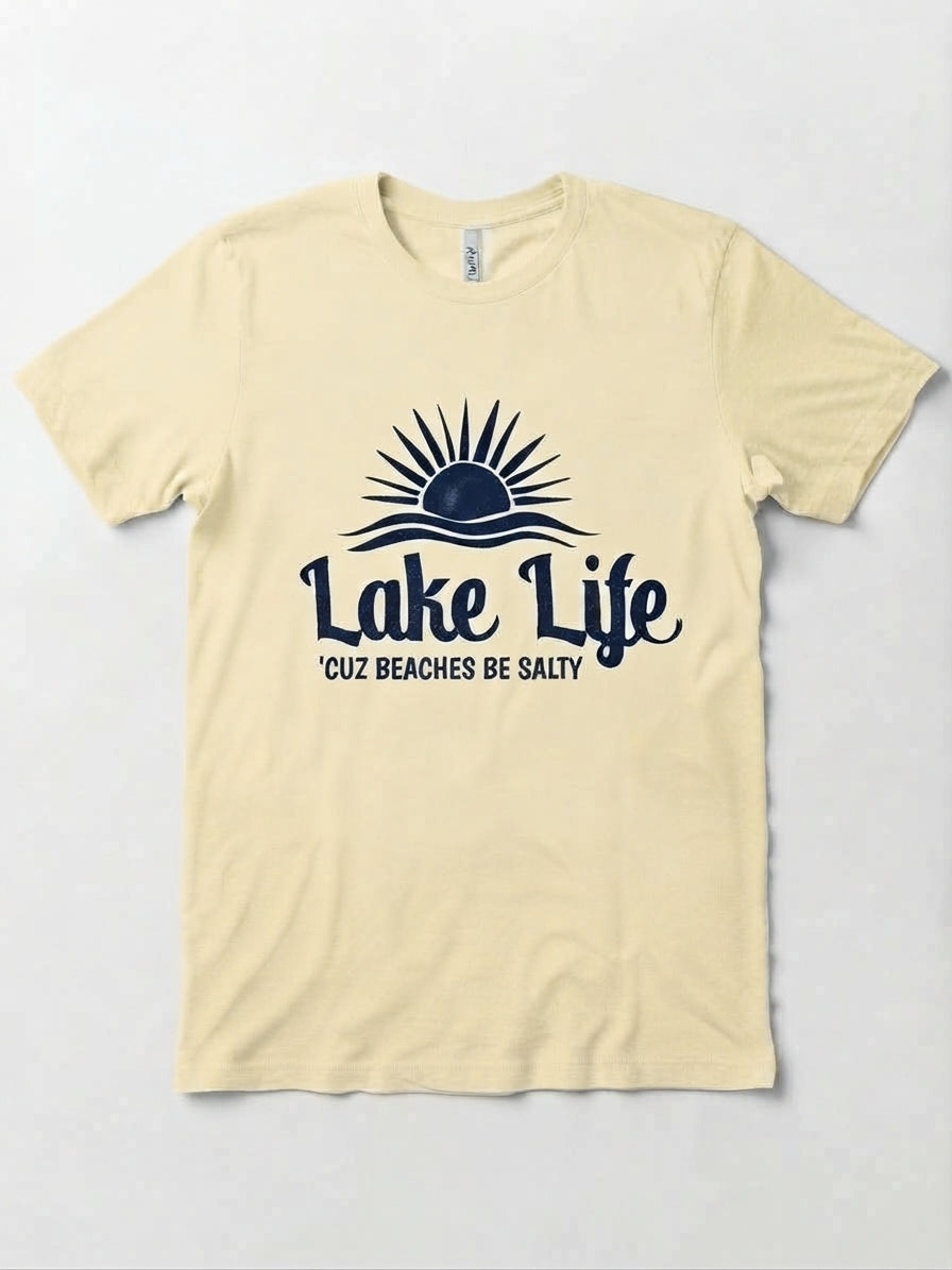 Graphic Tee- "Lake Life, Cuz Beaches Be Salty"