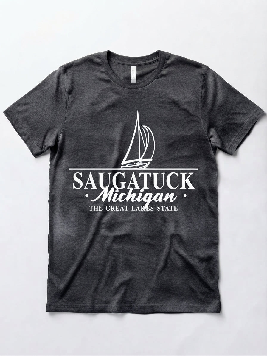 Graphic Tee - Saugatuck Michigan Boat Design #154