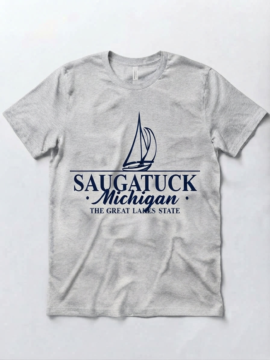 Graphic Tee - Saugatuck Michigan Boat Design #154