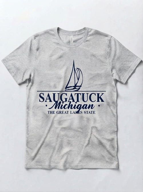 Graphic Tee - Saugatuck Michigan Boat Design #154