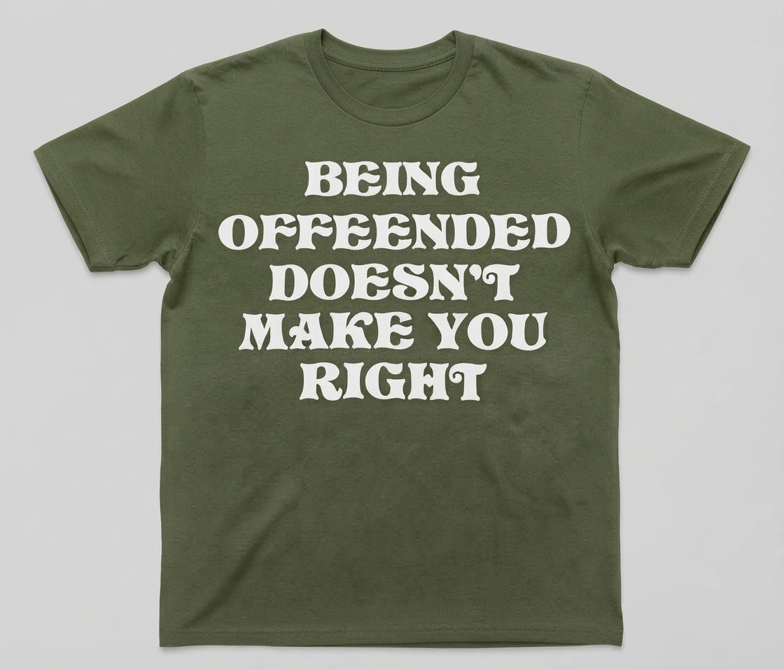 Graphic Tee- "Being Offended Doesn't Make You Right"