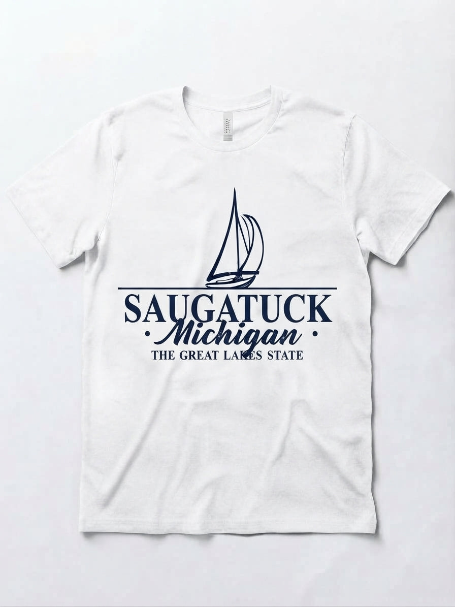 Graphic Tee - Saugatuck Michigan Boat Design #154