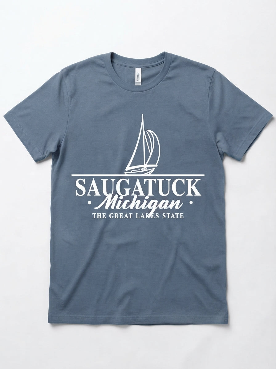 Graphic Tee - Saugatuck Michigan Boat Design #154