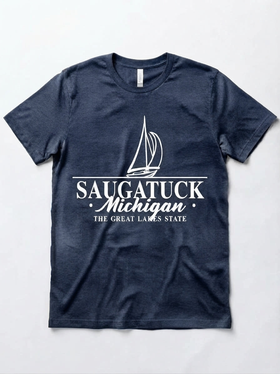 Graphic Tee - Saugatuck Michigan Boat Design #154