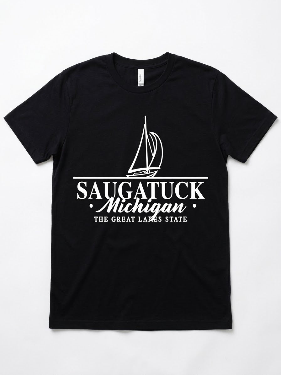 Graphic Tee - Saugatuck Michigan Boat Design #154