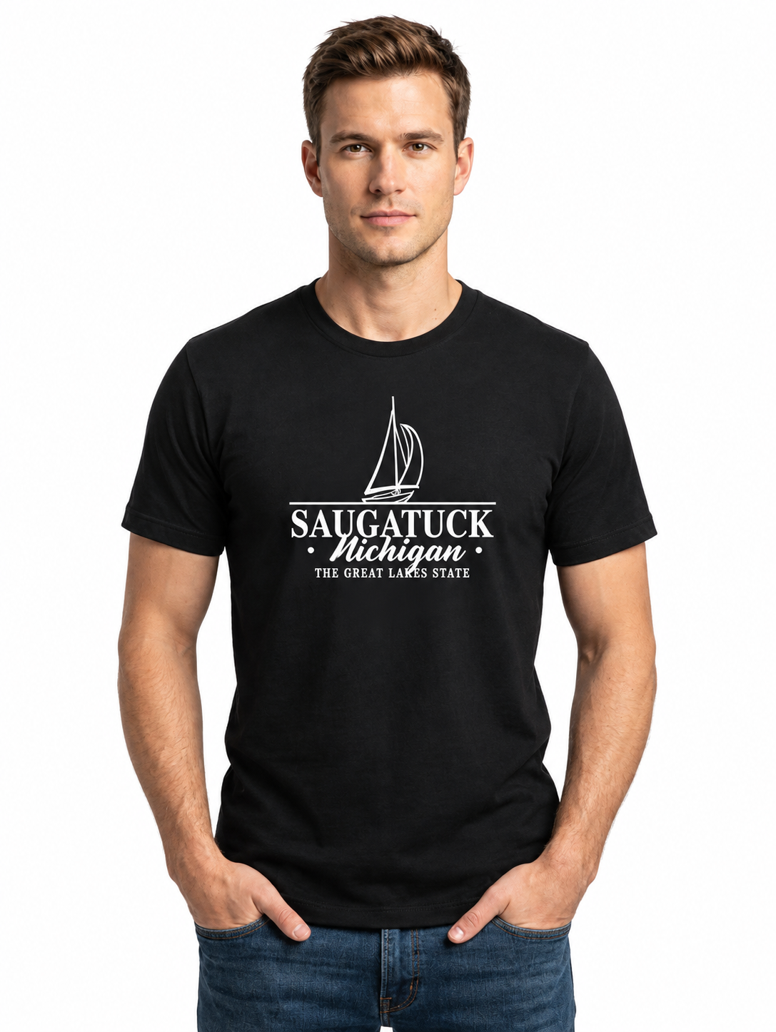 Graphic Tee - Saugatuck Michigan Boat Design #154
